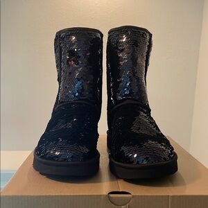 UGG Black Winter Boots Durable Sole
